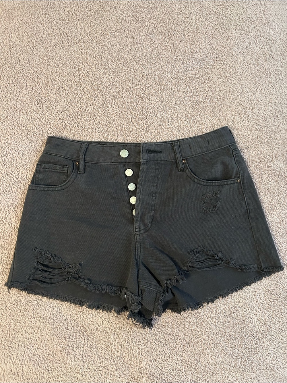 Pacsun High-Rise Festival Black Denim Shorts